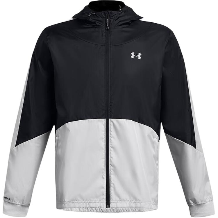 Under Armour Casual Silver Black Colorblock Hooded Jacket 1373821-002