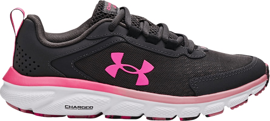 Women Under Armour Charged Assert 9 Marble Jet Grey Rebel Pink