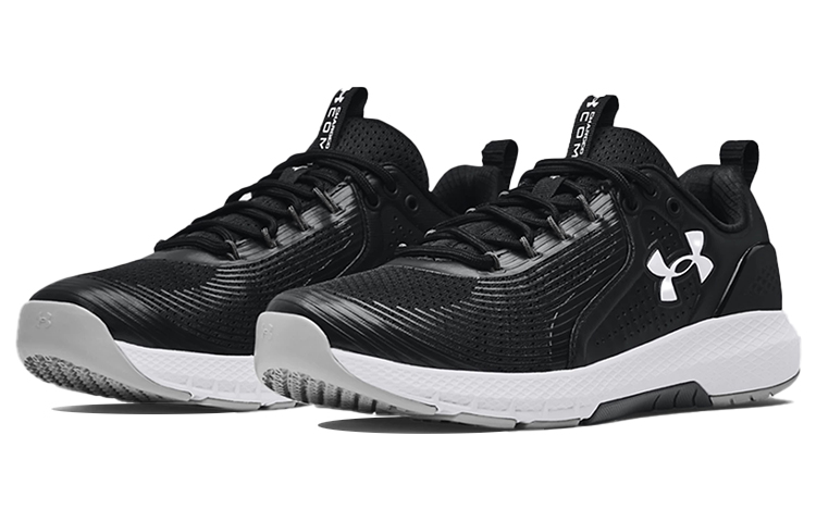 UA Charged Commit 3 4E Wide 'Black White' 圖 3