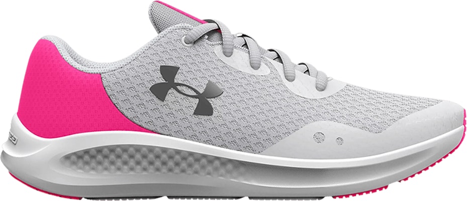 Grade School Under Armour Charged Pursuit 3 Halo Grey Electro