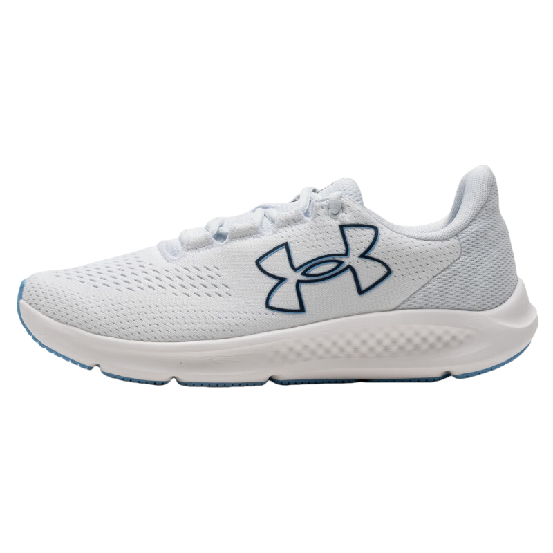 Under Armour Charged Pursuit 3 White Low-Top Breathable Running Shoes. 3026518-108