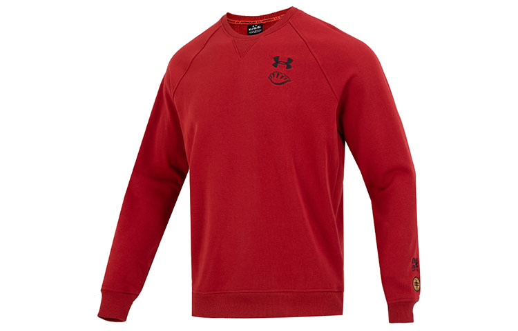 Under Armour CNY Logo Print Crewneck Sweatshirt Red ( Casual Long Sleeve) 1374498-611