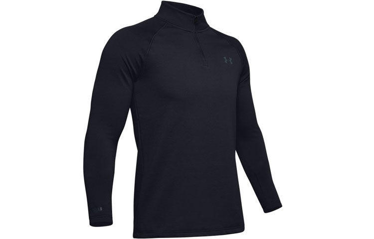 Under Armour ColdGear Base 4.0 Quarter-Zip  Black Long Sleeve Sports Tee 1343242-001