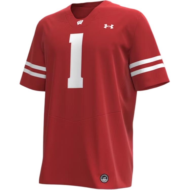 Under Armour Collegiate Football Replica Jersey Red Short Sleeve Tee Men. 6006160-834