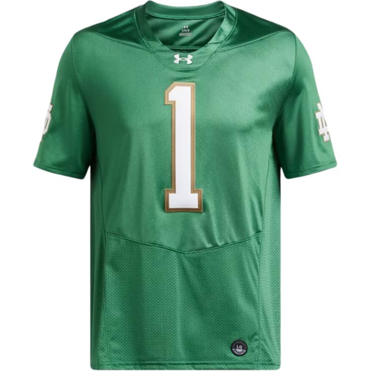 Under Armour Collegiate Football Replica Twill Jersey Green Short Sleeve Tee Men 6006156-312