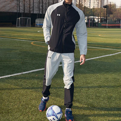 Under Armour Color-Block Logo Print Woven Jacket - Black 22500402-001 Shop Under Armour Color-Block Logo Print Woven Jacket - Black 22500402-001