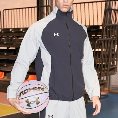 Under Armour Color-Block Logo Print Woven Jacket - Black 22500402-001 Purchase Under Armour Color-Block Logo Print Woven Jacket - Black 22500402-001