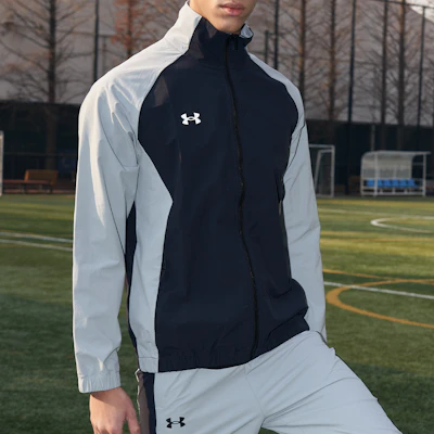 Under Armour Color-Block Logo Print Woven Jacket - Black 22500402-001 Details for Under Armour Color-Block Logo Print Woven Jacket - Black 22500402-001