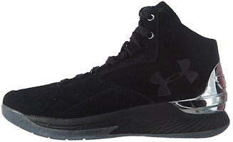 Under Armour Curry 1 Lux Mid Suede 'Black' 1296617-001 Under Armour Curry 1 Lux Mid Suede 'Black' 1296617-001