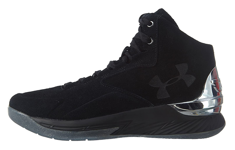 Under Armour Curry 1 Lux Mid Suede 'Black' 1296617-001