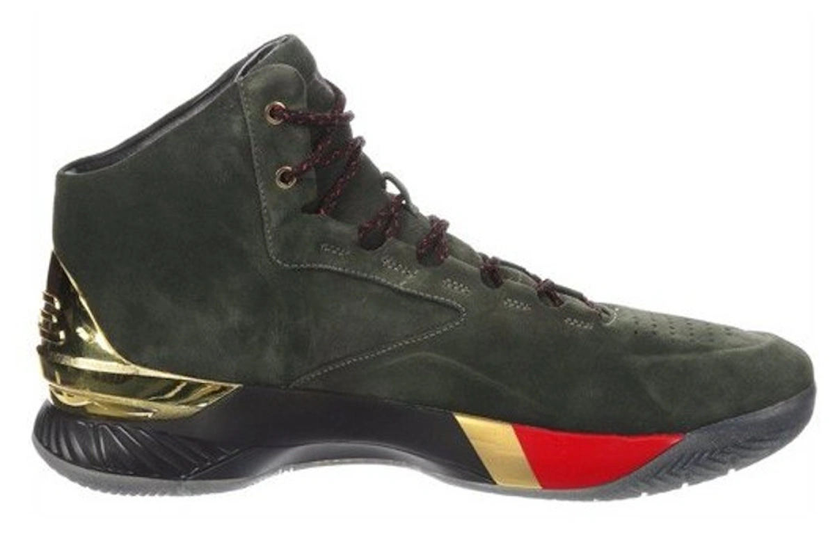 Under Armour Curry 1 Lux Mid Suede 'Downtown Green'