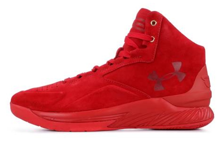 UA Curry 1 Lux Mid Suede 'Triple Red'