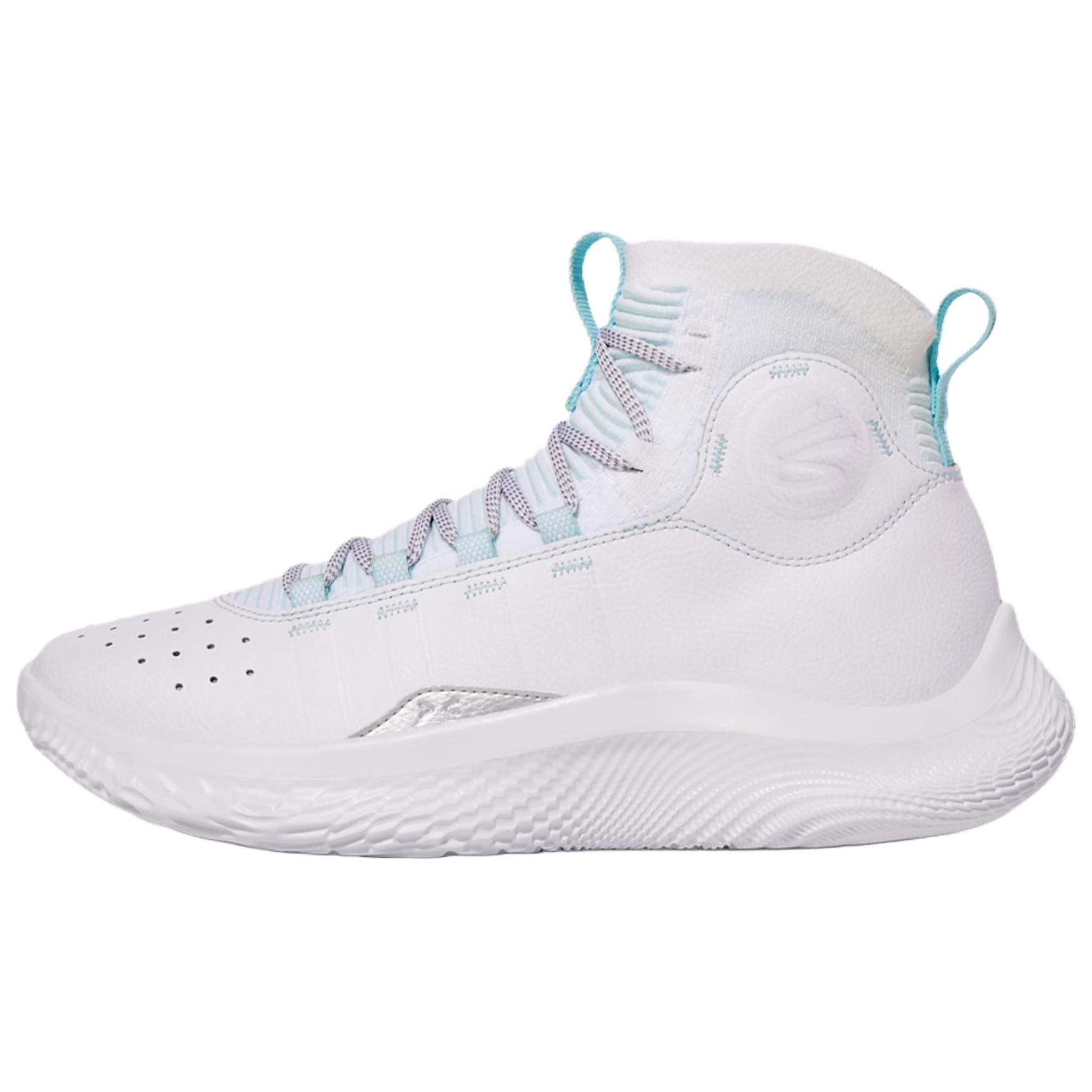Under Armour Curry 4 FloTro High-Top Basketball Shoes White Comfortable Durable 3024861-103