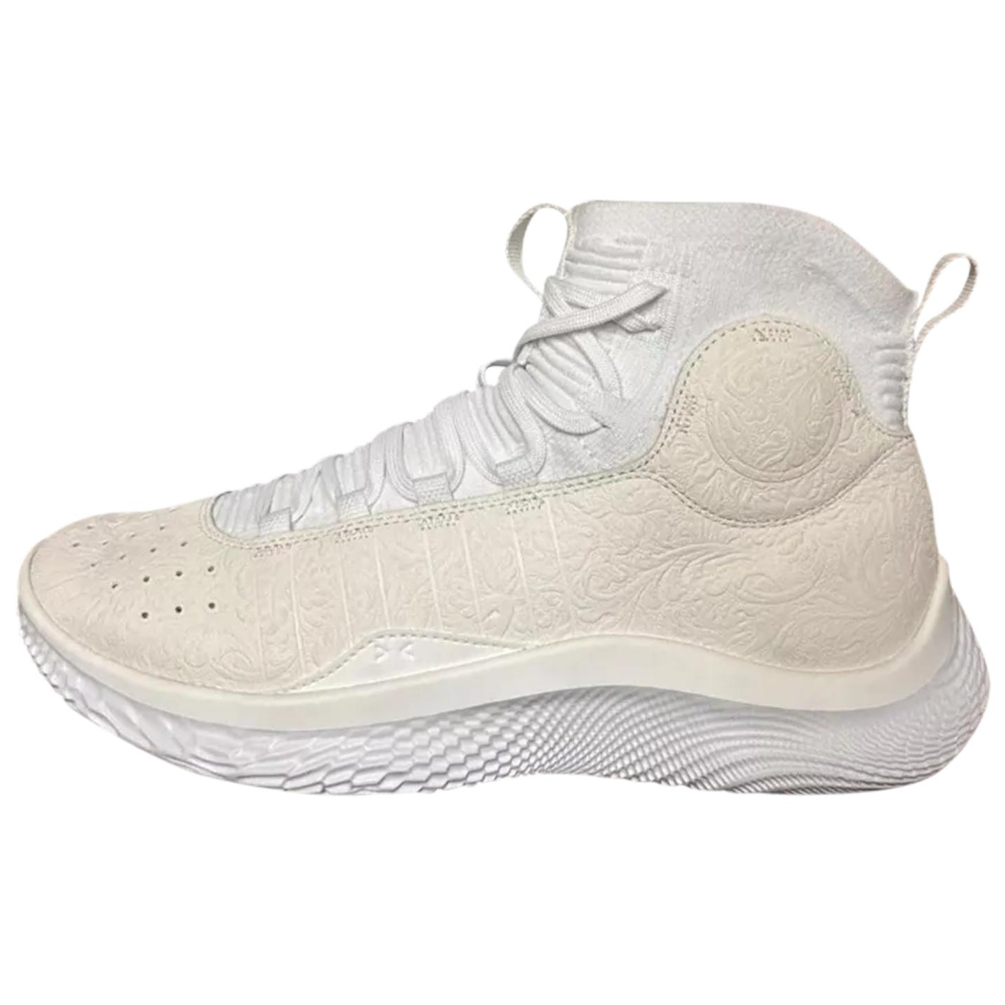 Under Armour Curry 4 FloTro White Gold Low-Top Basketball Shoes Durable Grip 3028584-100