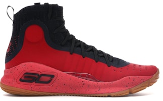 Under Armour Curry 4 Red Black Gum 1298306-603 Under Armour Curry 4 Red Black Gum 1298306-603