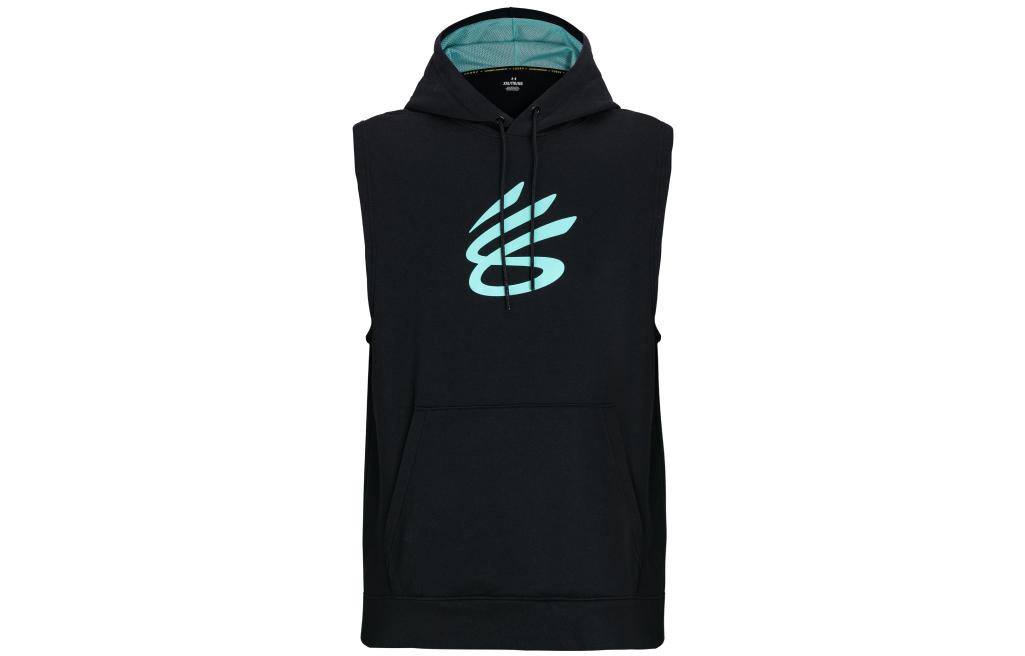 Under Armour Curry Fleece Logo Basketball Hoodie Vest  Black 1374301-002