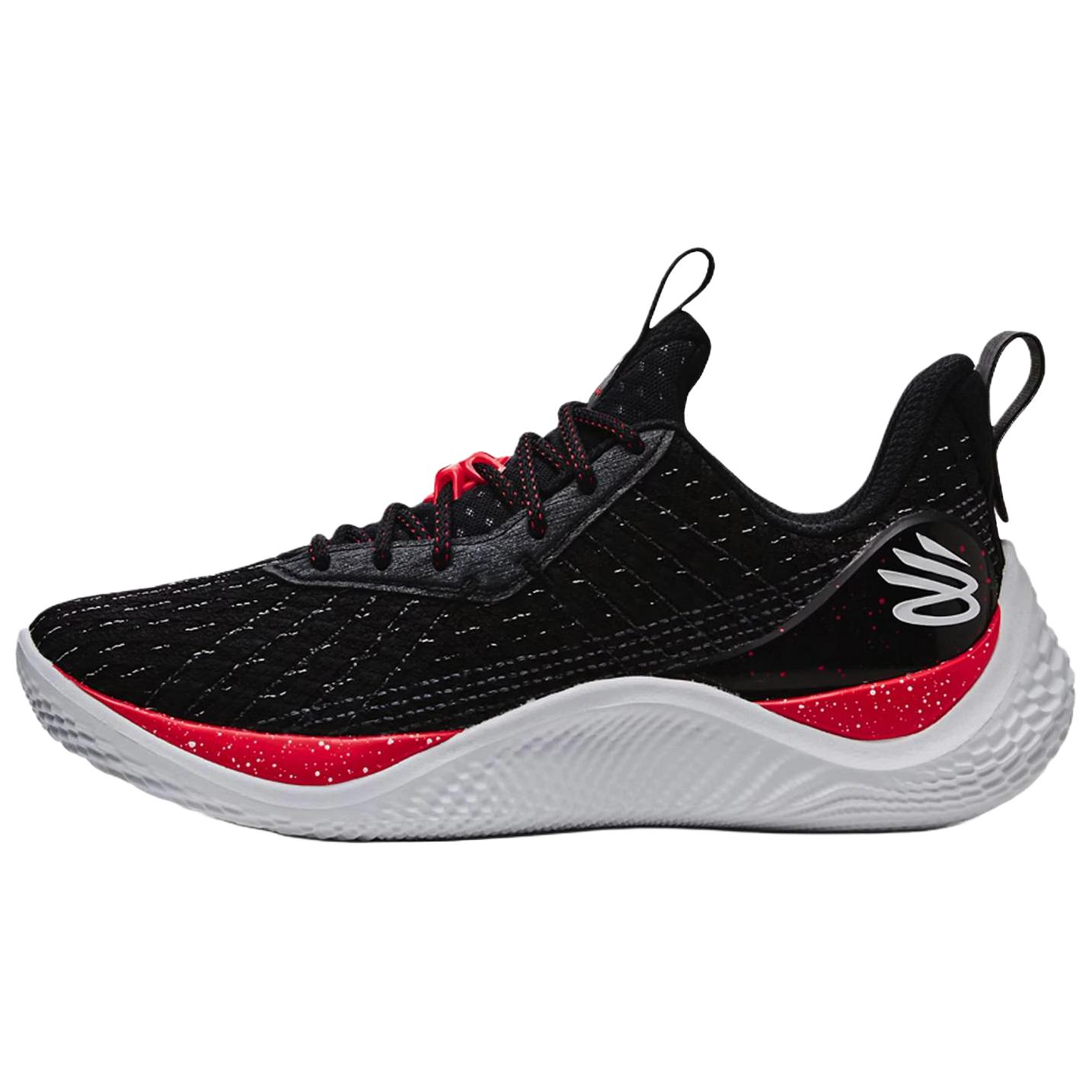 Under Armour Curry Flow 10 Black Mid-Top Basketball Shoes Anti-Slip Durable 3027051-002