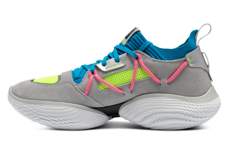 Under Armour Curry Flow 10 Leather Grey Low-Top Lifestyle Shoes . 3023815-107
