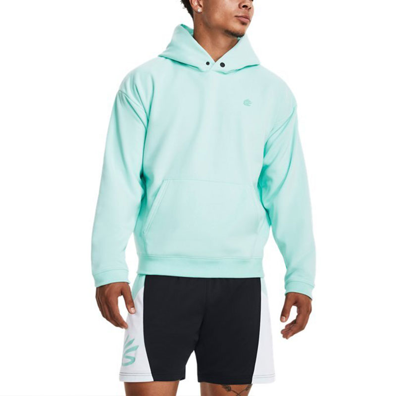 Shop 언더아머 커리 그레이터 솔리드 농구 후디 블루 의류 1380325-361