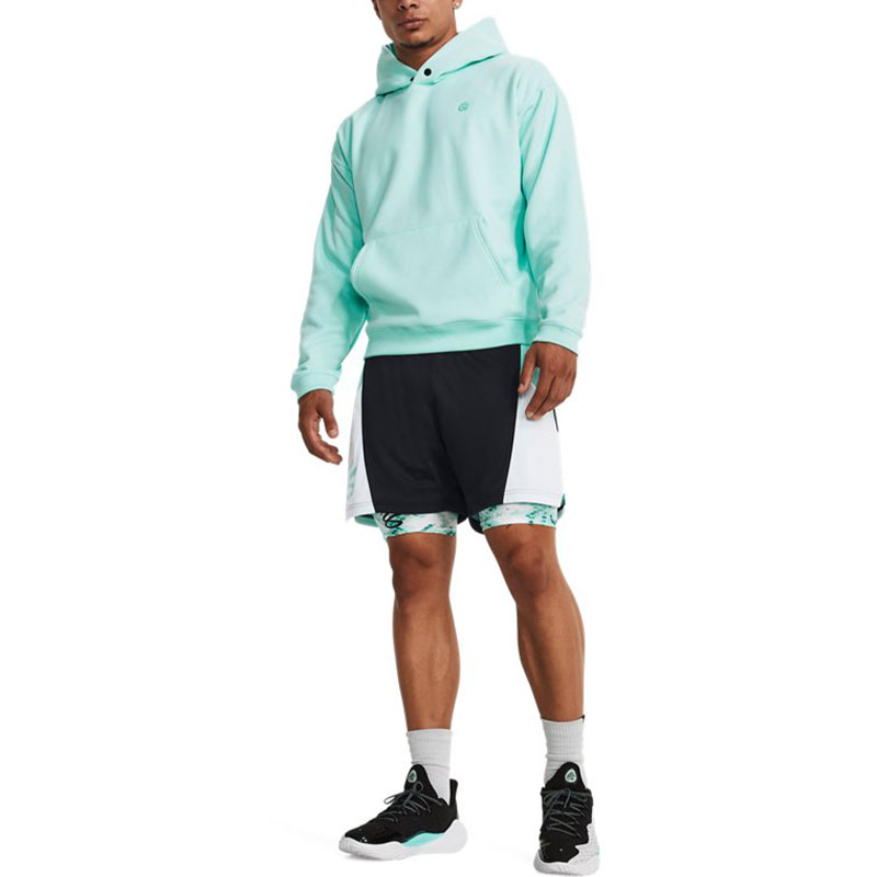 Details for 언더아머 커리 그레이터 솔리드 농구 후디 블루 의류 1380325-361