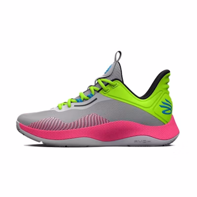 UA Curry HOVR Splash 'Halo Grey Lime Pink'