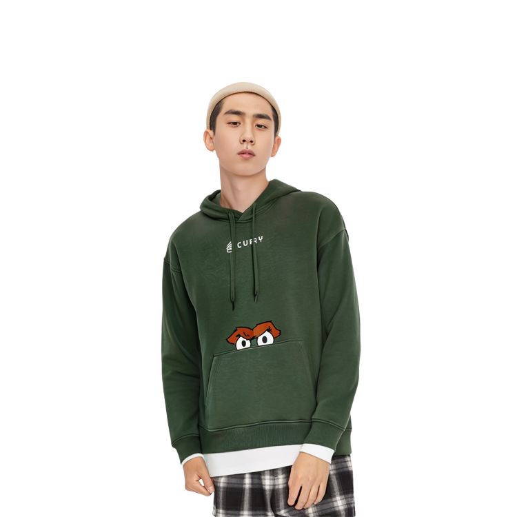 Cheap Under Armour Curry Sesame Green Printed Hoodie Sweater Relaxed Fit 1368318-332