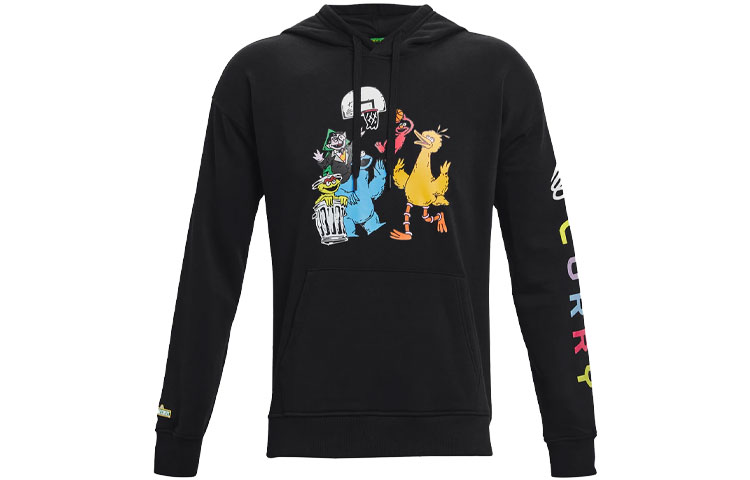 Under Armour Curry Sesame Street Fleece Hoodie Black Winter Edition 1366639-001