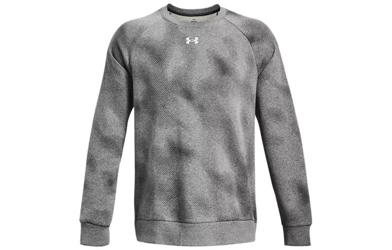 Under Armour Dip-Dye Logo Printed Crewneck Long Sleeve Sweatshirt Men Grey 1379756-025