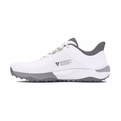 UA Drive Pro Spikeless Golf Wide 'White Metallic Gun Metal'