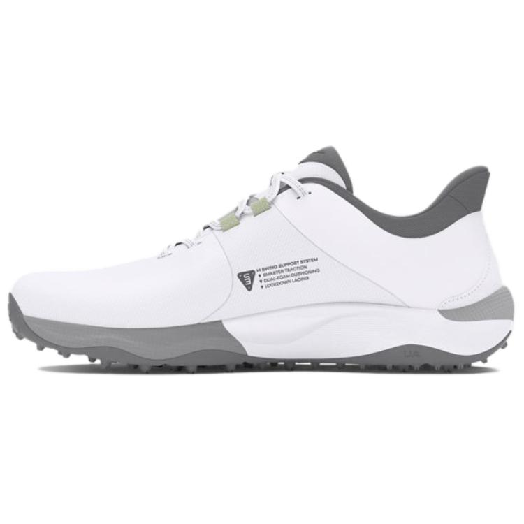 Under Armour Drive Pro Spikeless Golf Wide 'White Metallic Gun Metal' 3026921-100