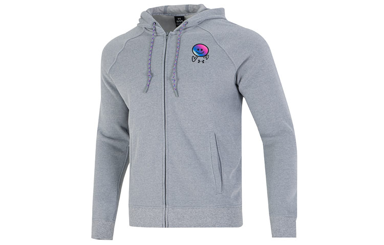 Under Armour Elevated Terry FZ Smiley Hoodie Jacket Grey 1373839-035