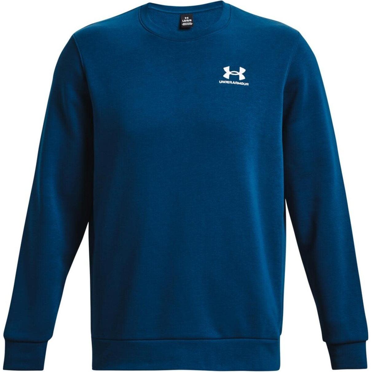 Under Armour Essential Pullover Hoodie Blue with Solid Logo Print 1374250-426