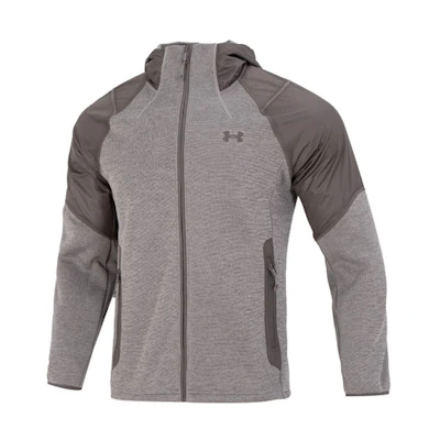 Under Armour Essential Swacket Grey Hoodie Jacket with Logo Patch 1357475-176