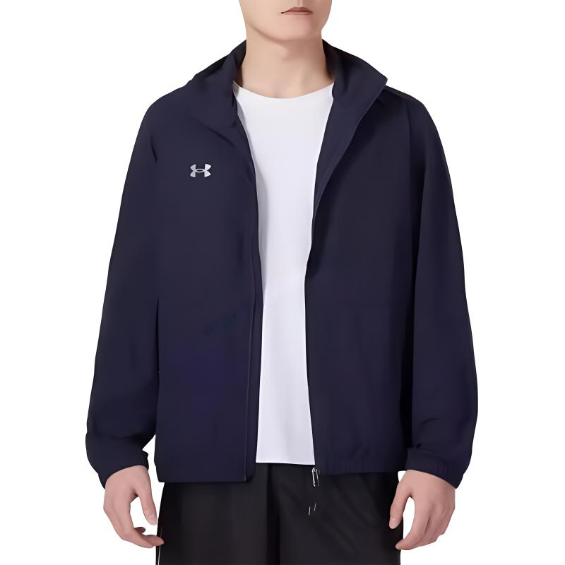 Details for Under Armour Fall Winter Windproof Reflective Logo Training Jacket Blue Unisex 24500401-409