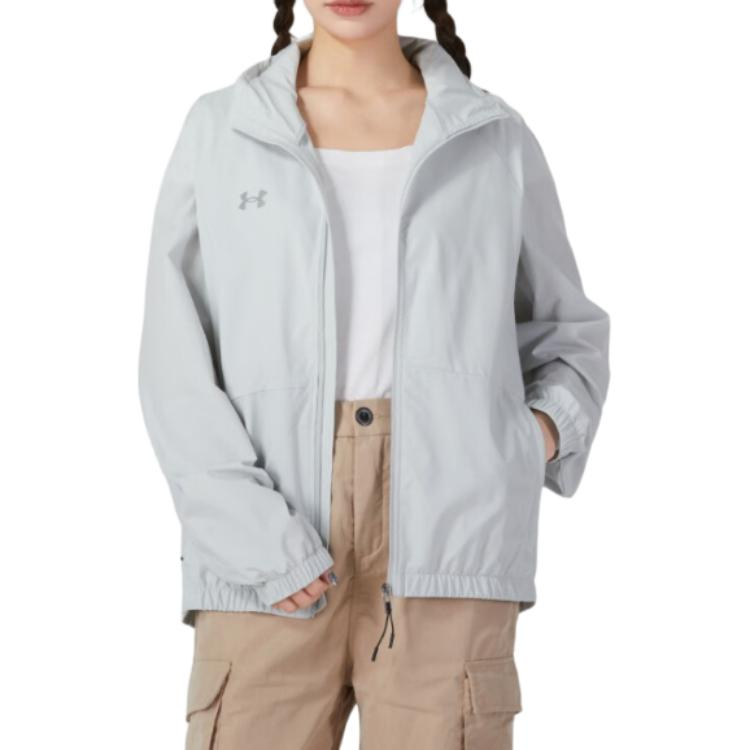 Shop Under Armour Fall/Winter Windproof Training Jacket Gray Unisex Reflective Logo 24500401-009