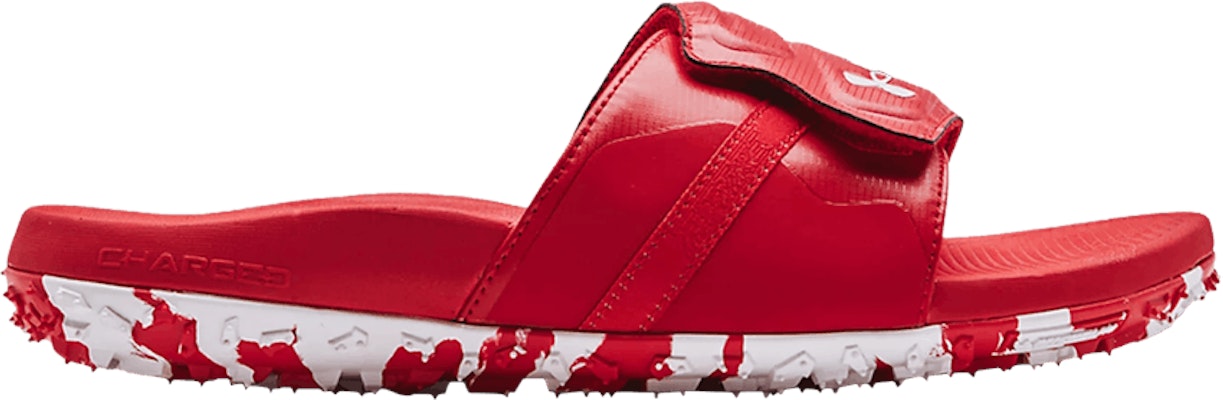 Under Armour Fat Tire Slide Red White 3023749 600 3023749 600 Novelship