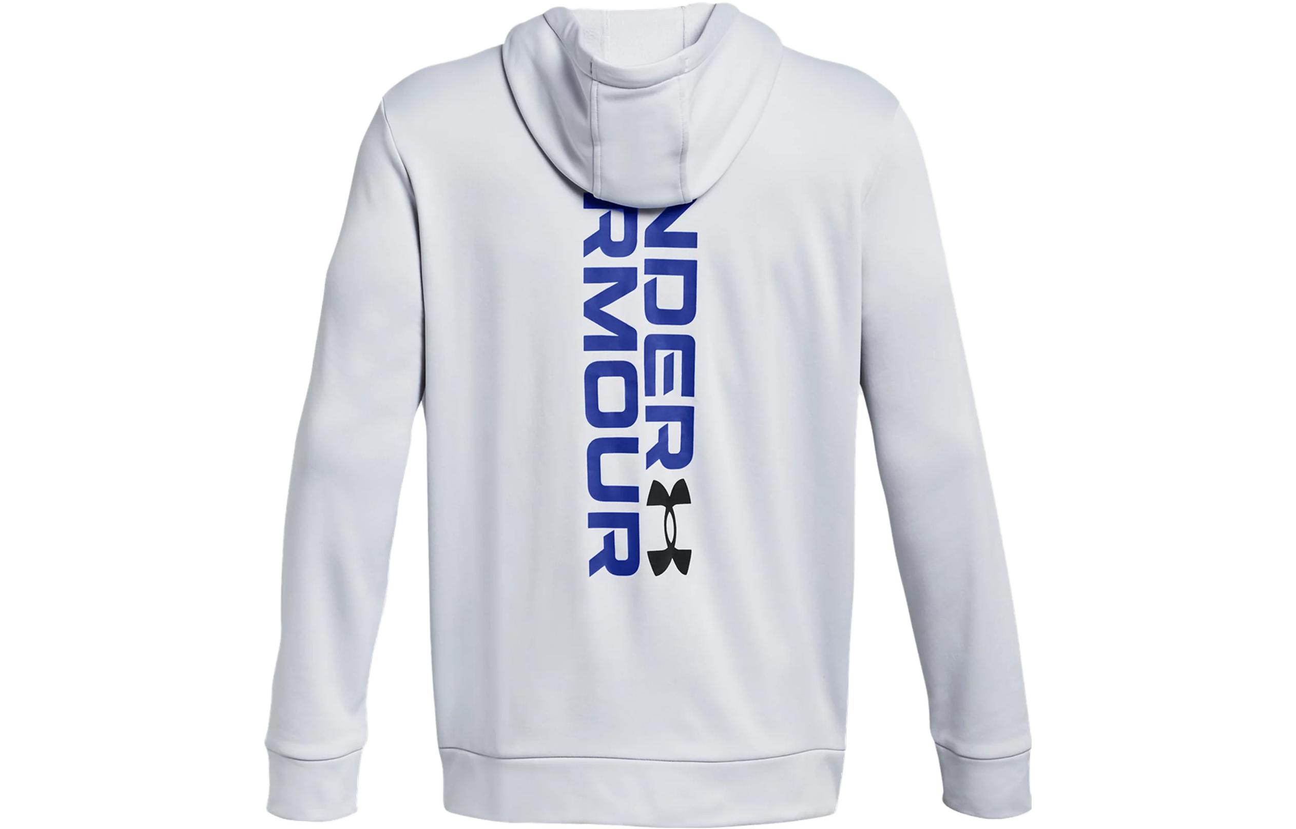 Under Armour Fleece Graphic Hoodie Light Gray Pullover Sweatshirt 1379745-014