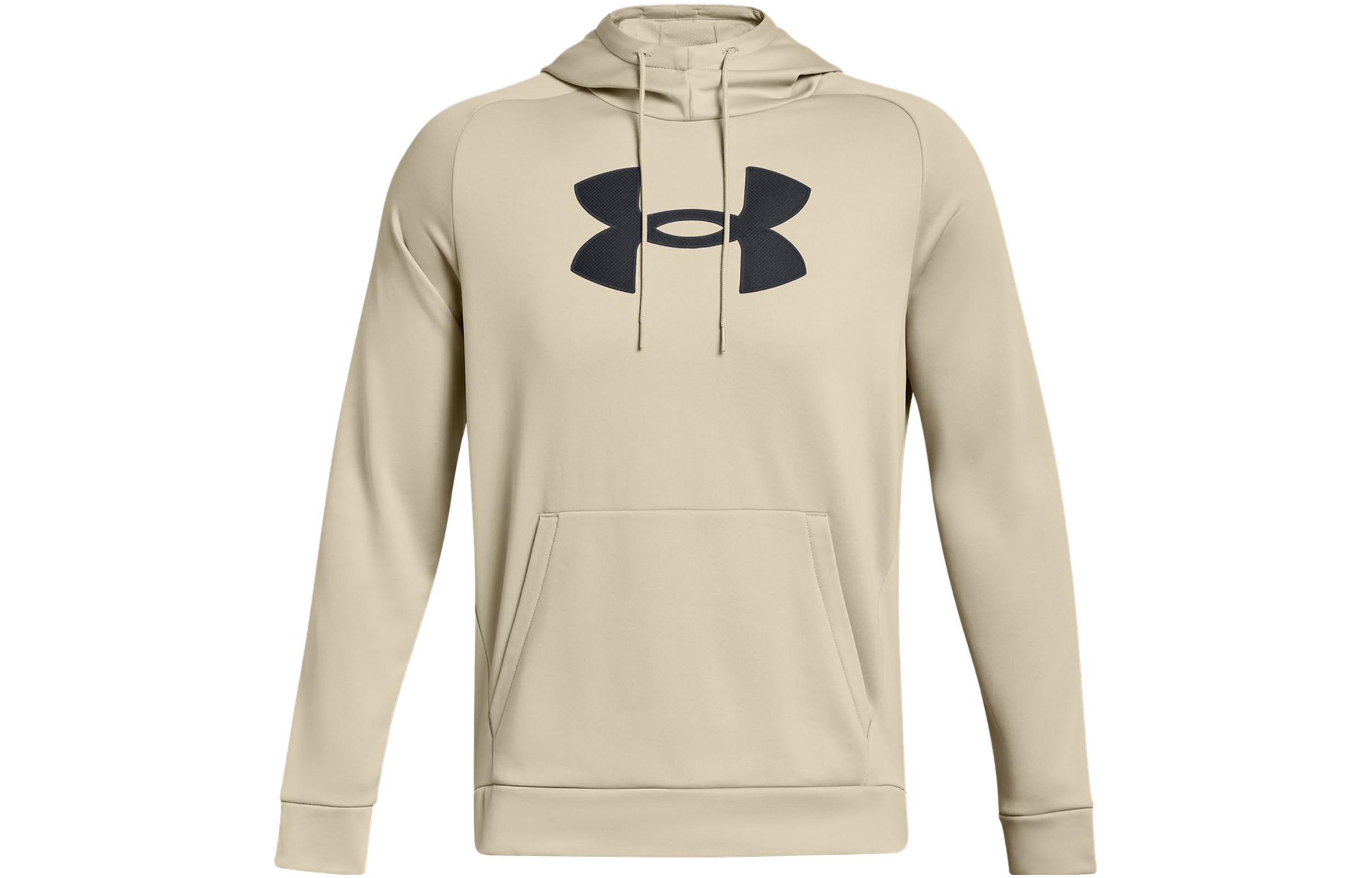 Under Armour Fleece Hoodie Khaki - Breathable & Warm with Logo Print 1379854-289