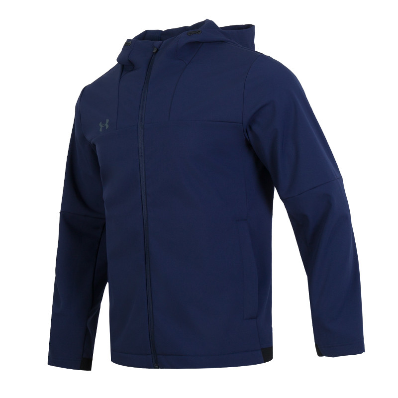 Under Armour Fleece Windbreaker Hoodie Navy Unisex with Necklace Gift 24600408-409 圖 3