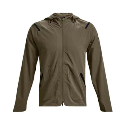 Under Armour FW22 Military Green Hooded Training Jacket Men’s Breathable Woven 1370494-361