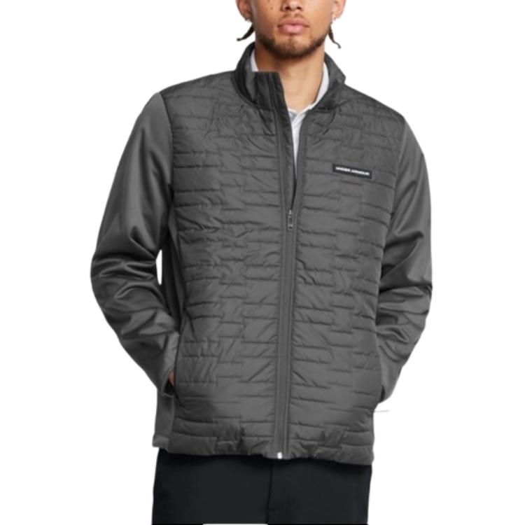 Shop Under Armour FW24 灰色舒適運動休閒拉鍊外套 1385829-025