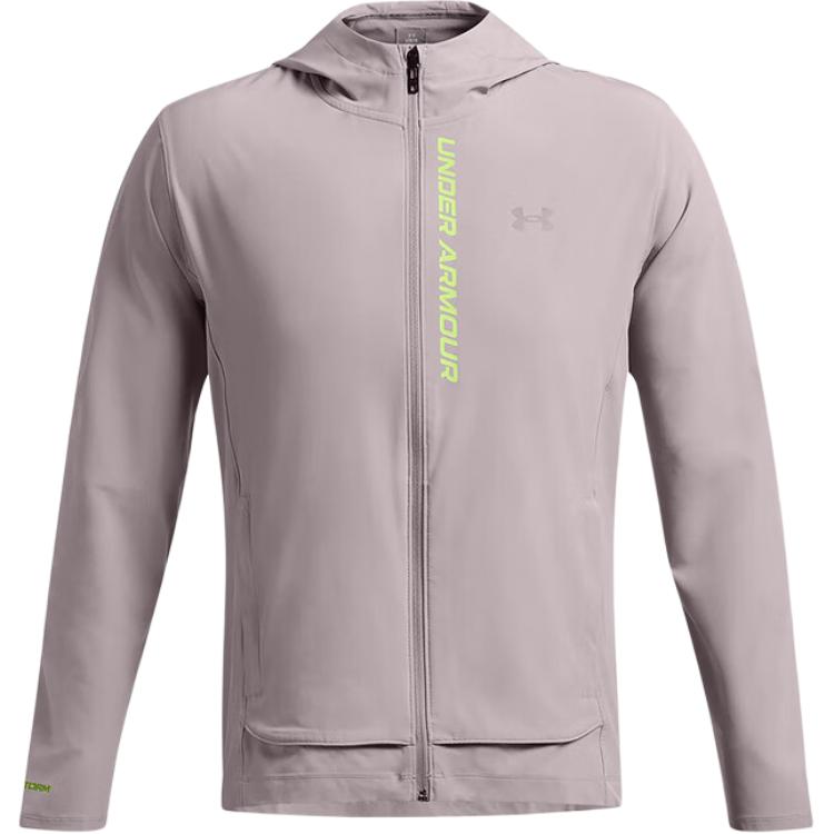 Under Armour FW24 Hooded Woven Zip Jacket Gray Purple 1376794-015