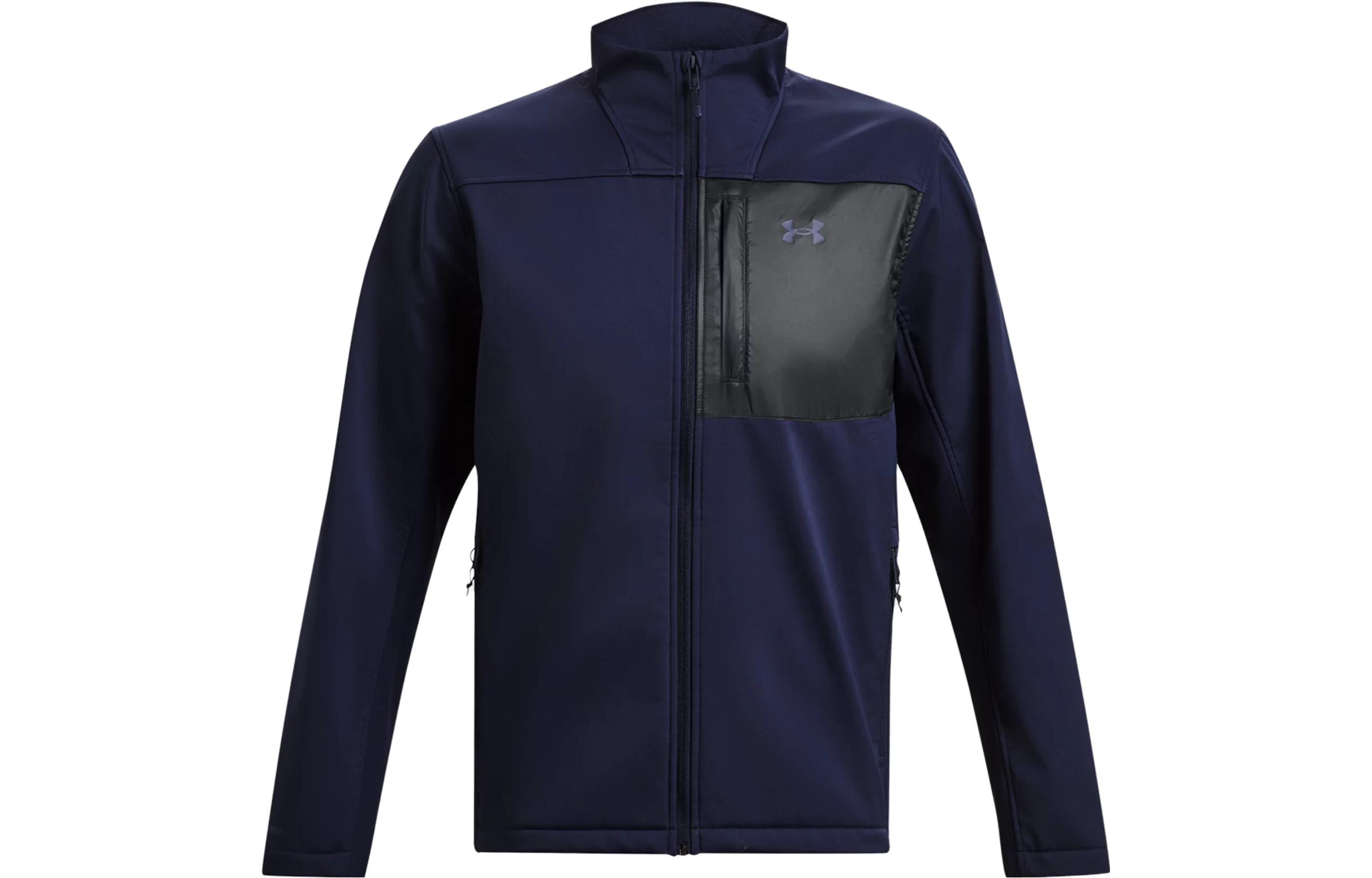 Under Armour FW25 Shield Colorblock Jacket Navy Blue - Stylish Outdoor Wear 1371586-411