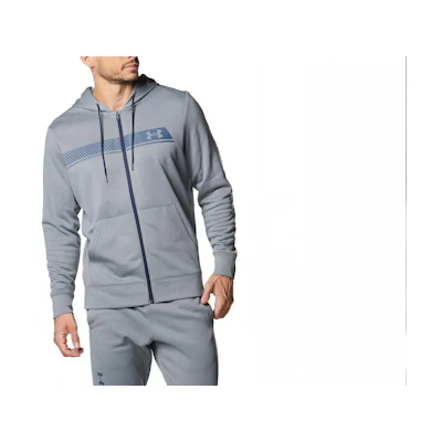 Under Armour Gray Loose Fit Zip Hoodie Jacket with Letter Print Design 1381329-012