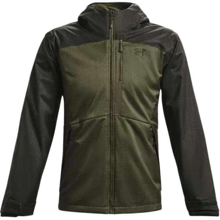 Under Armour Green Colorblock 3-in-1 Slim-Fit Hooded Jacket 1316018-391