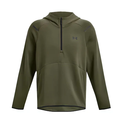 Under Armour Green Half-Zip Pullover Hoodie with Logo Print 1379811-390