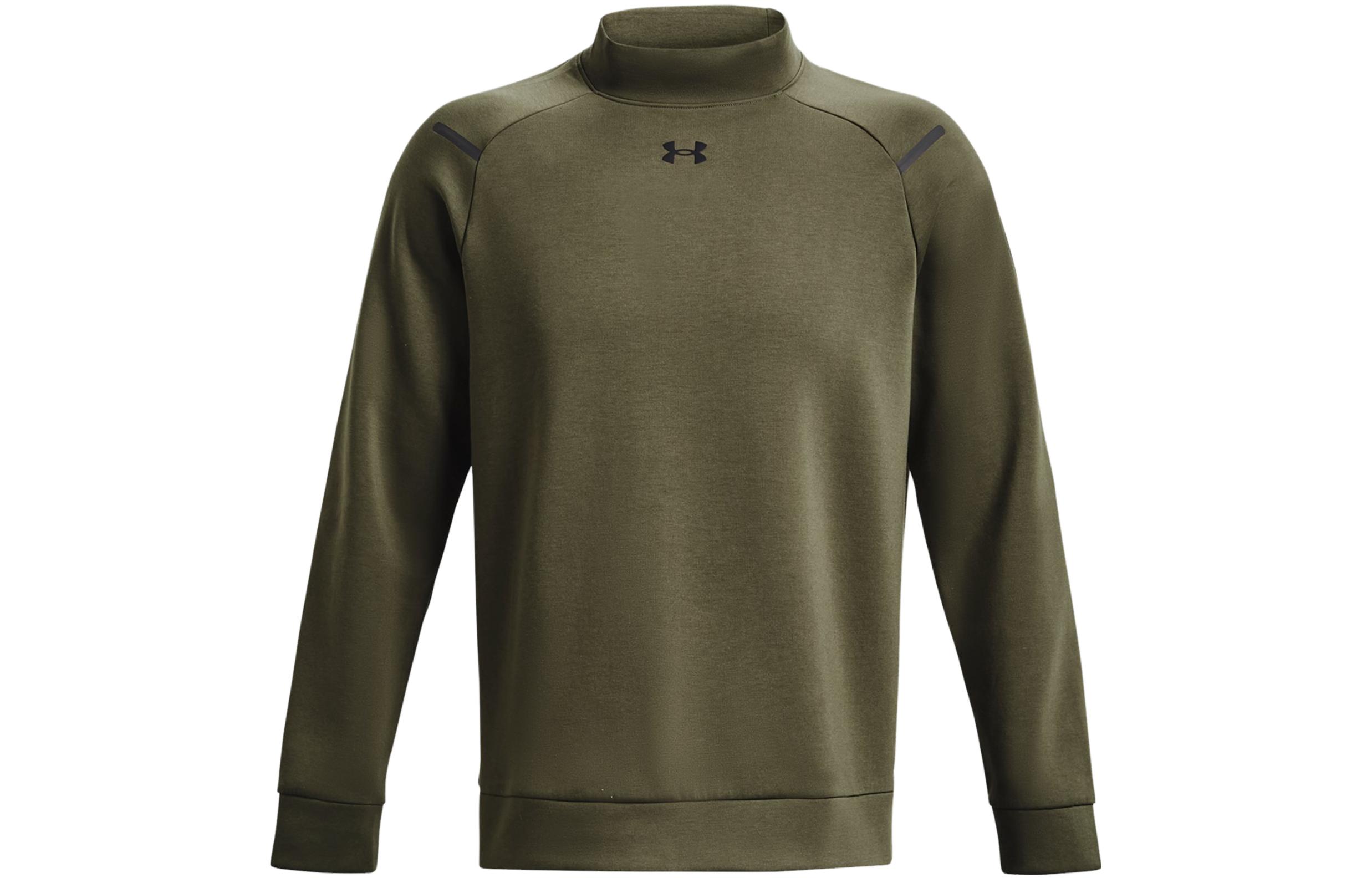 Under Armour Green Solid High-Neck Fitted Long-Sleeve Sweatshirt 1379810-390