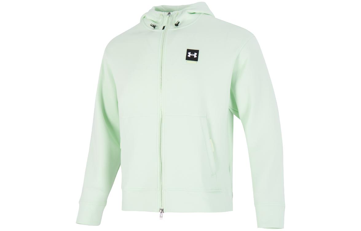 Under Armour Green Solid Logo Zip Hoodie 1373801-369