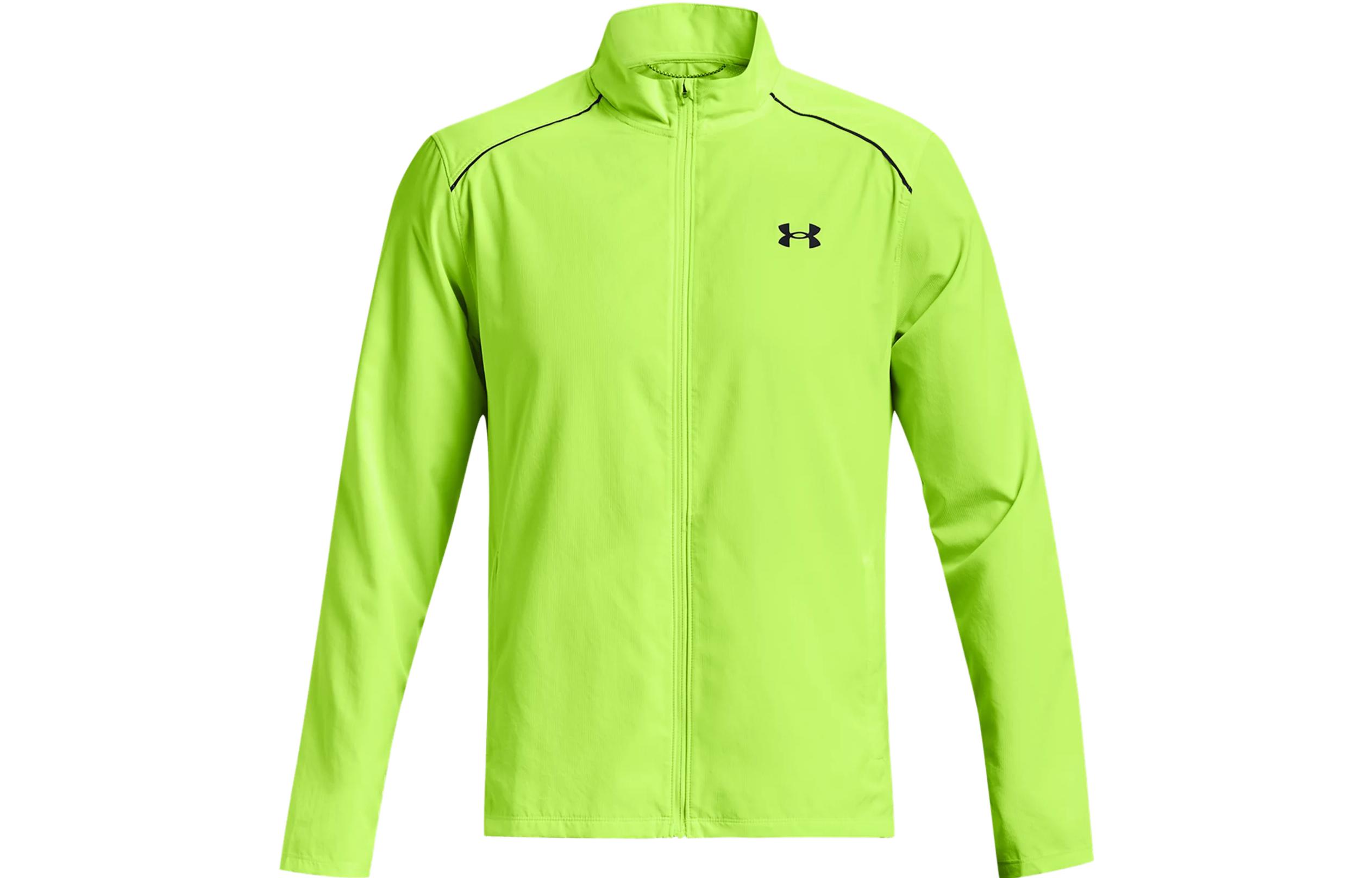 Under Armour Green Solid Zip-Up Jacket with Logo Print 1376797-369