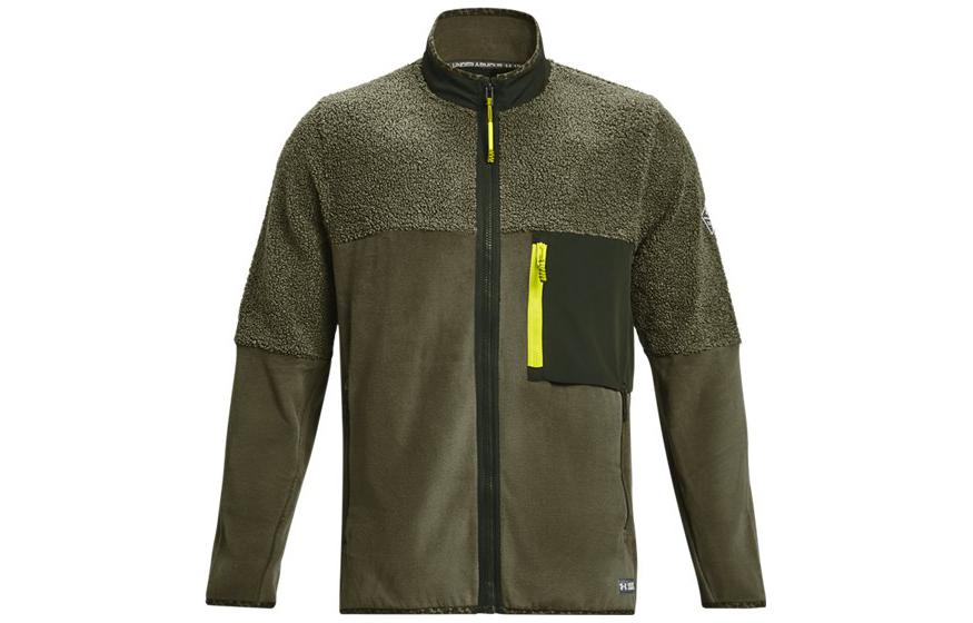 Under Armour Green Solid Zip-Up Long-Sleeve Jacket 1373277-390